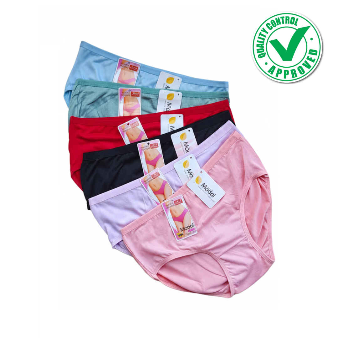 Premium Modal Hipster Panties for Women (Pack of 6) – Ultra-Soft, Seamless & Breathable Imported Comfort