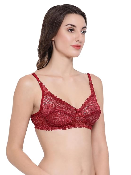 Lace Bralette – Unlined Non-Padded Bra for Natural Support - Net Bra