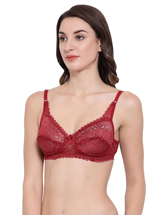 Lace Bralette – Unlined Non-Padded Bra for Natural Support - Net Bra