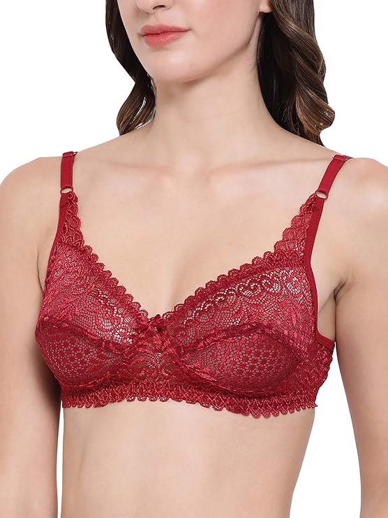 Lace Bralette – Unlined Non-Padded Bra for Natural Support - Net Bra